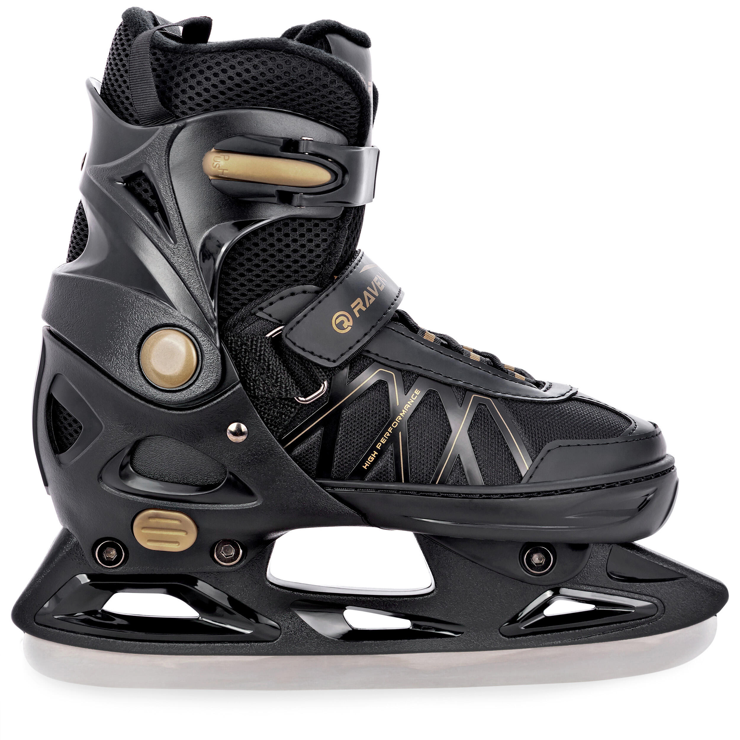 Rollschuhe Eishockeyschlittschuhe Verstellbare 2in1 Expert Schwarz/Gold 3/7