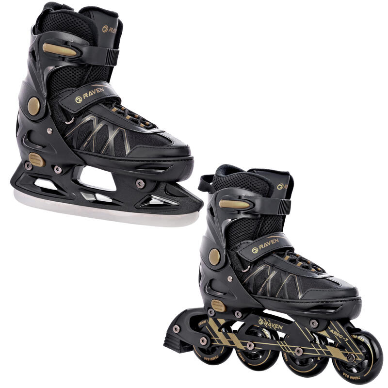 Patines Hockey Ajustable 2en1 Expert Negro/Oro