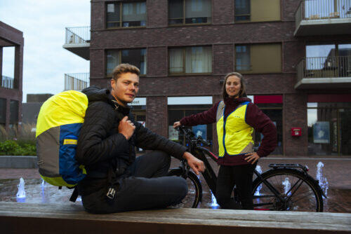 Rugzakhoes Breezie waterdicht & reflecterend 30-35L 3/4