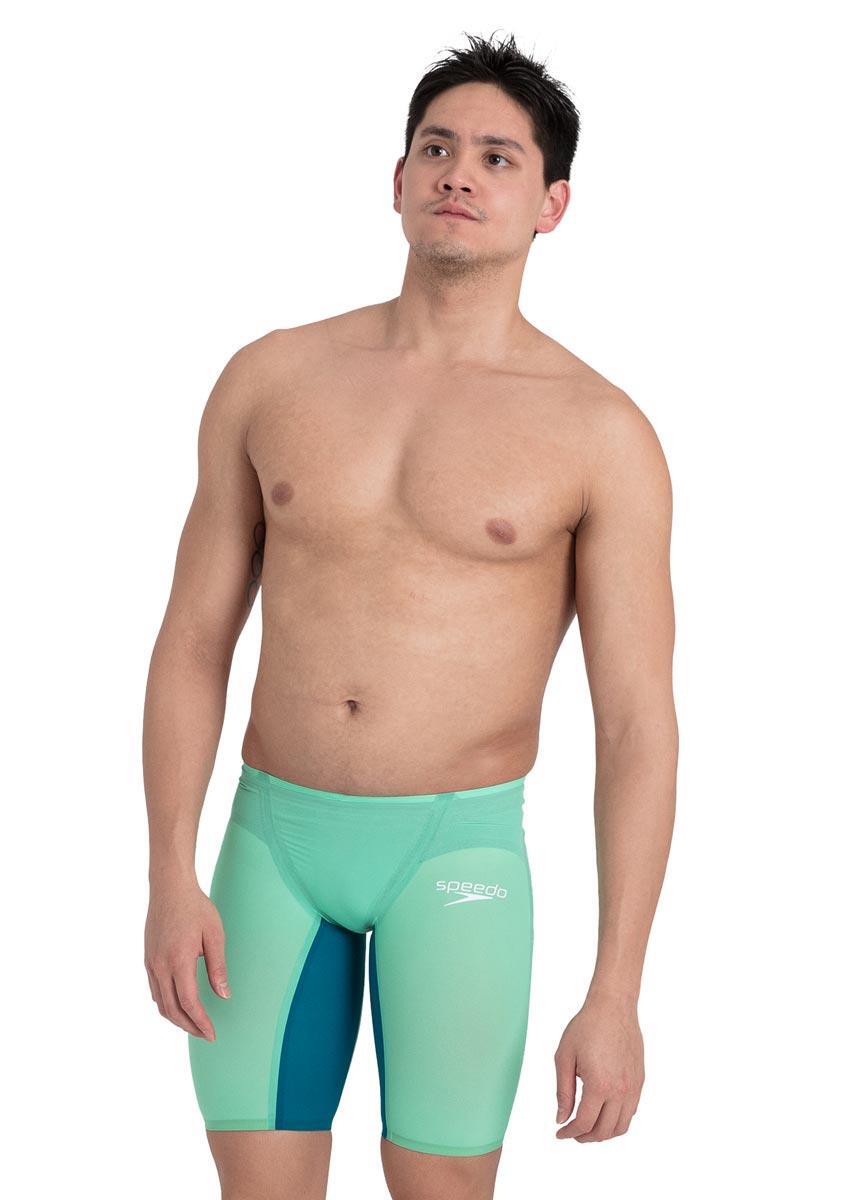 Speedo Men's Fastskin LZR Pure Valor Jammer - Green Glow / Nordic Teal 2/4