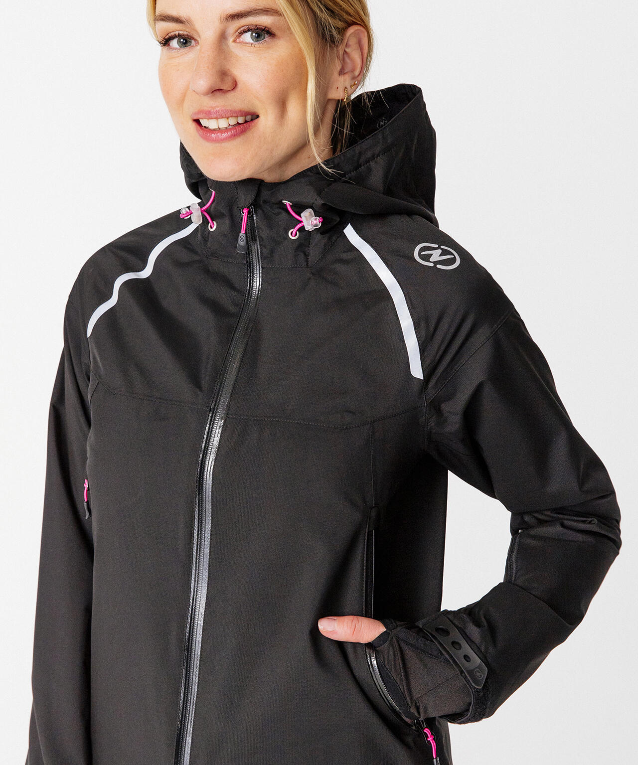Veste 10000 doublée Thermolactyl femme - Noir - Capuche - Manches longues 4/4
