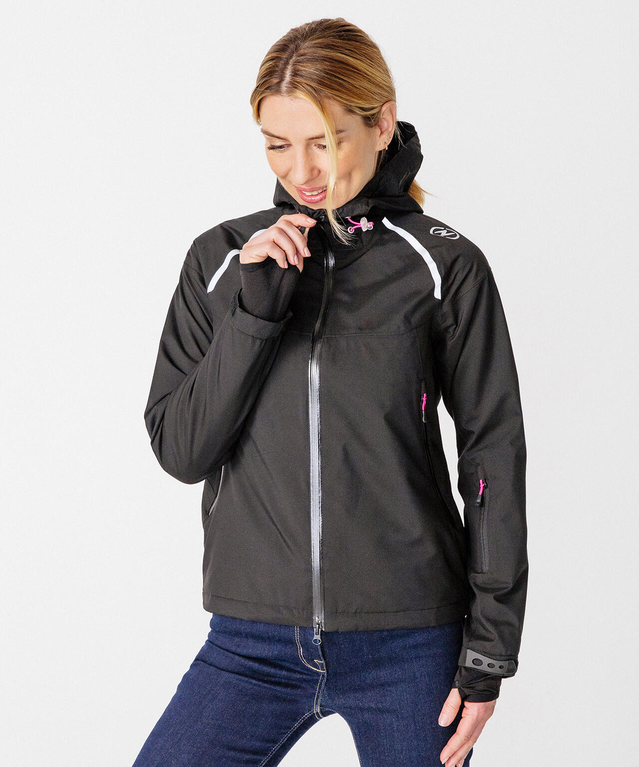 Veste 10000 doublée Thermolactyl femme - Noir - Capuche - Manches longues 2/4