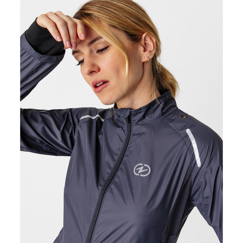 Veste running femme - Anthracite - Manches longues