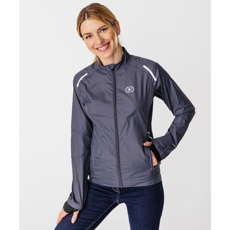 Veste running femme - Anthracite - Manches longues