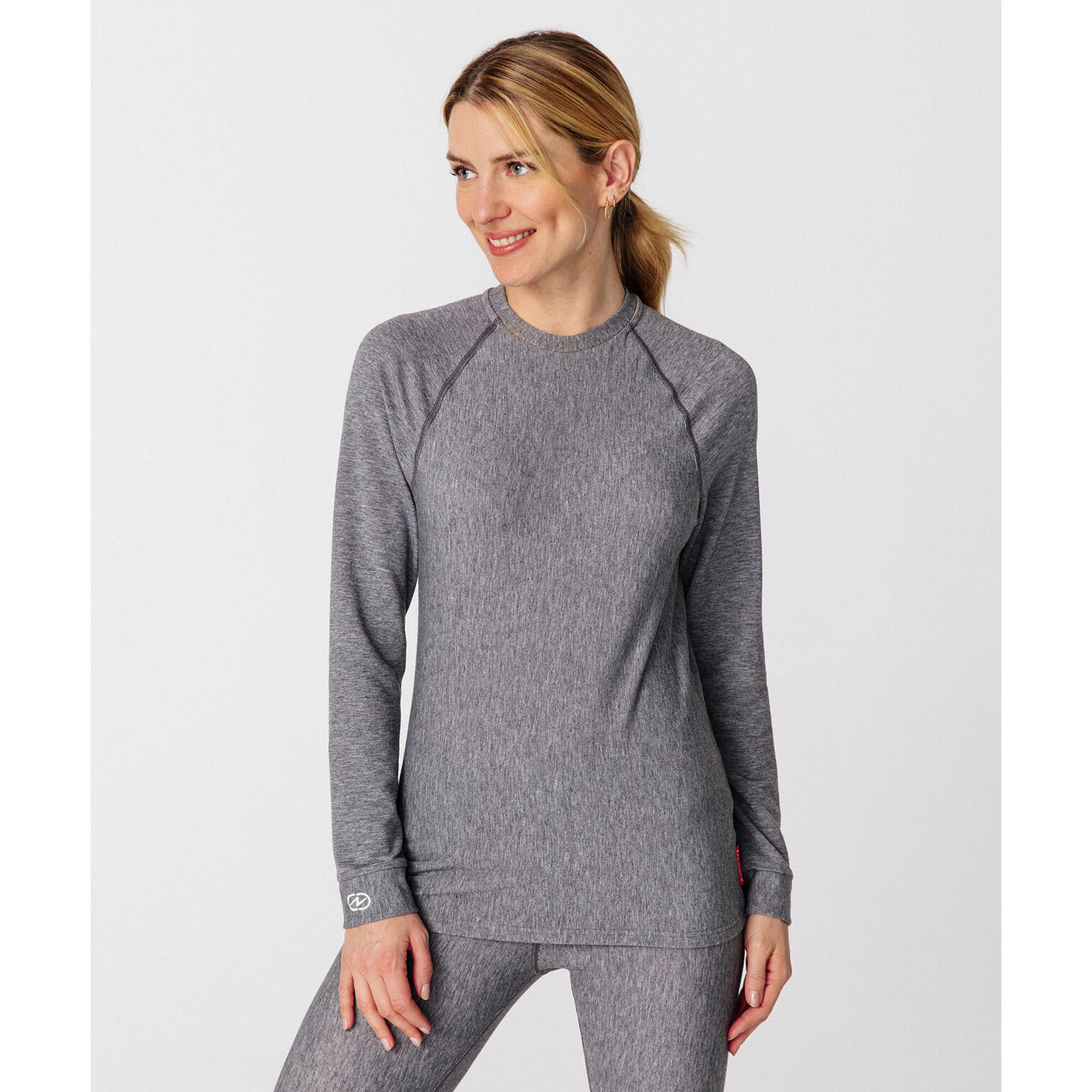 Damart - Sous Vêtement Doux Col Rond Femme-thermique Thermolactyl Comfort 3 Medium - T-shirt Manches Longues - Gris - Xs. - Decathlon