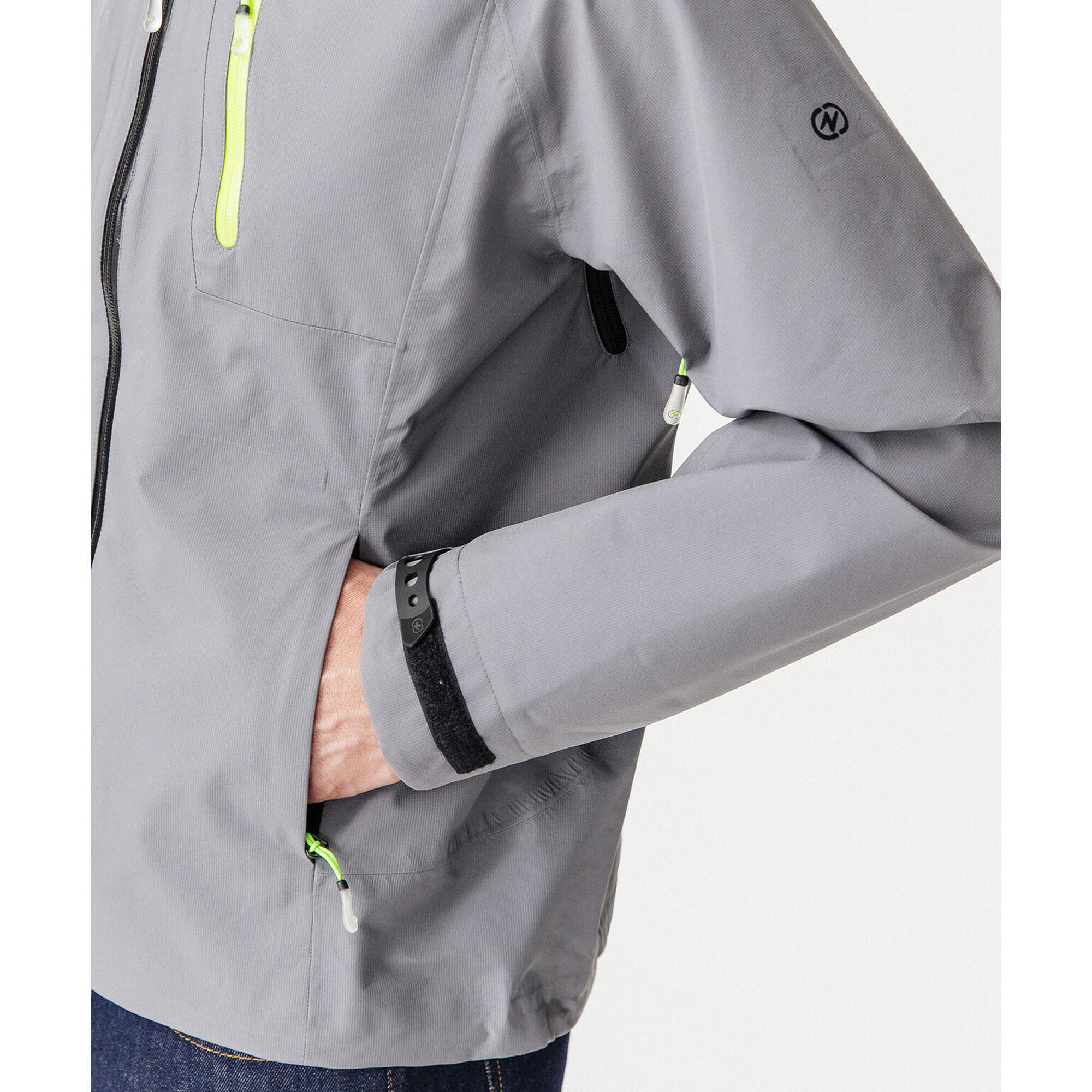 Coupe-vent imperméable 10000 homme - Gris - Capuche - Manches longues 4/4