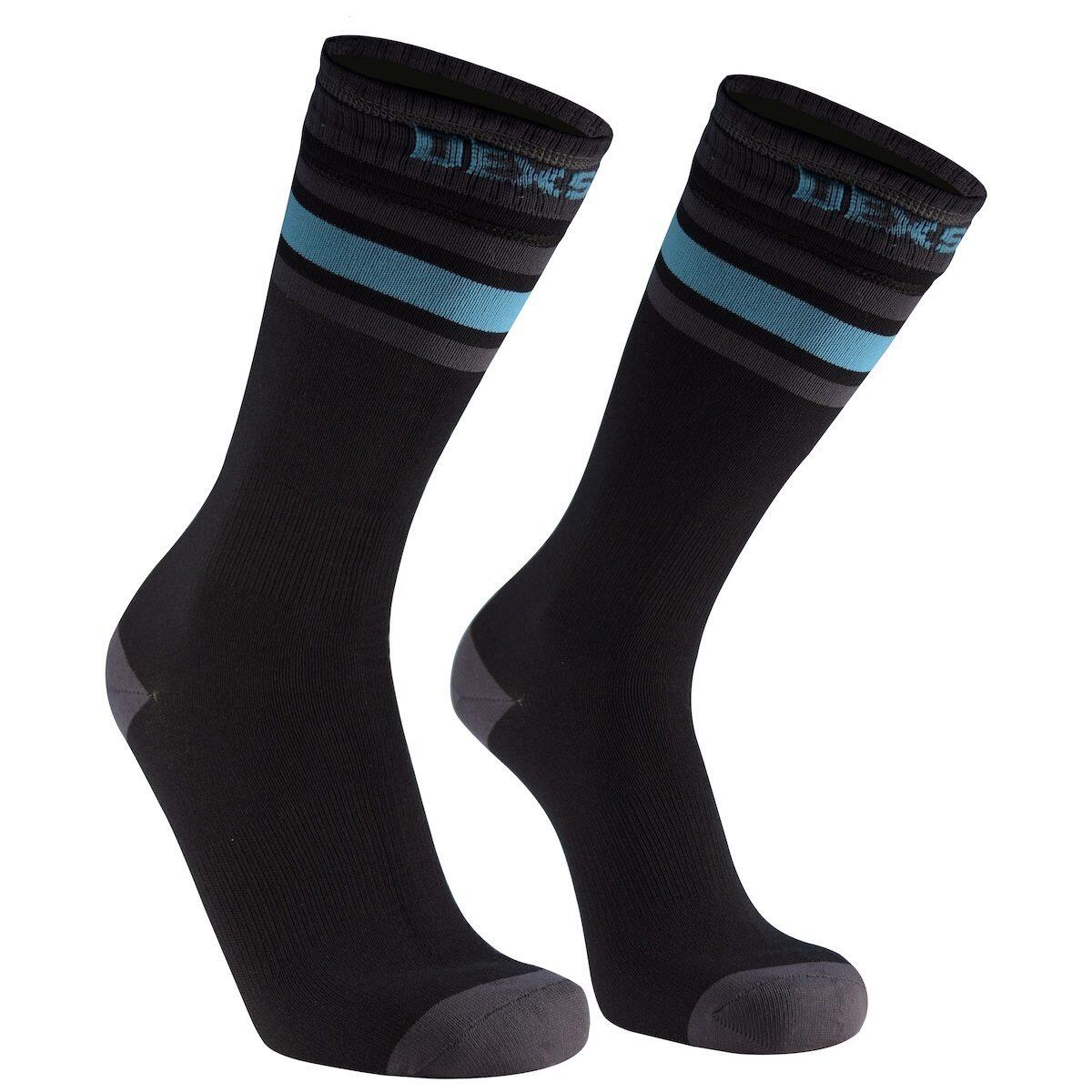 Dexshell Waterproof Ultra Dri Sports Socks Aqua Blue stripe 1/2
