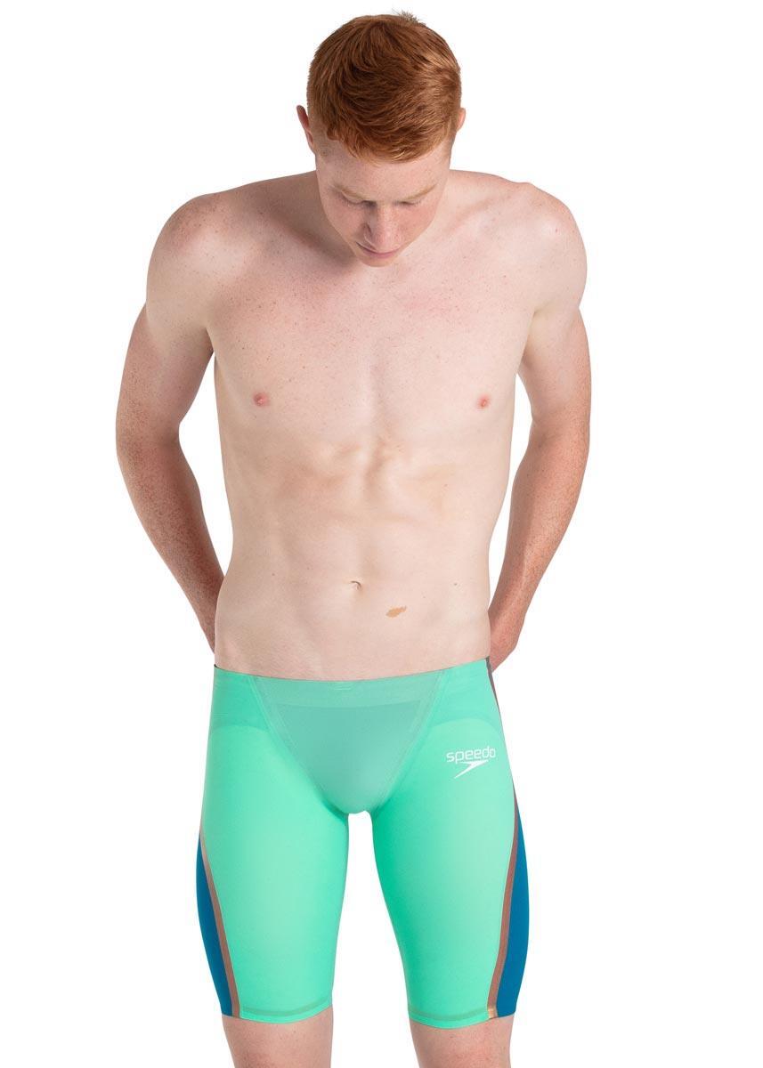 Speedo Men's Fastskin LZR Pure Intent Jammer - Green Glow / Nordic Teal 3/5