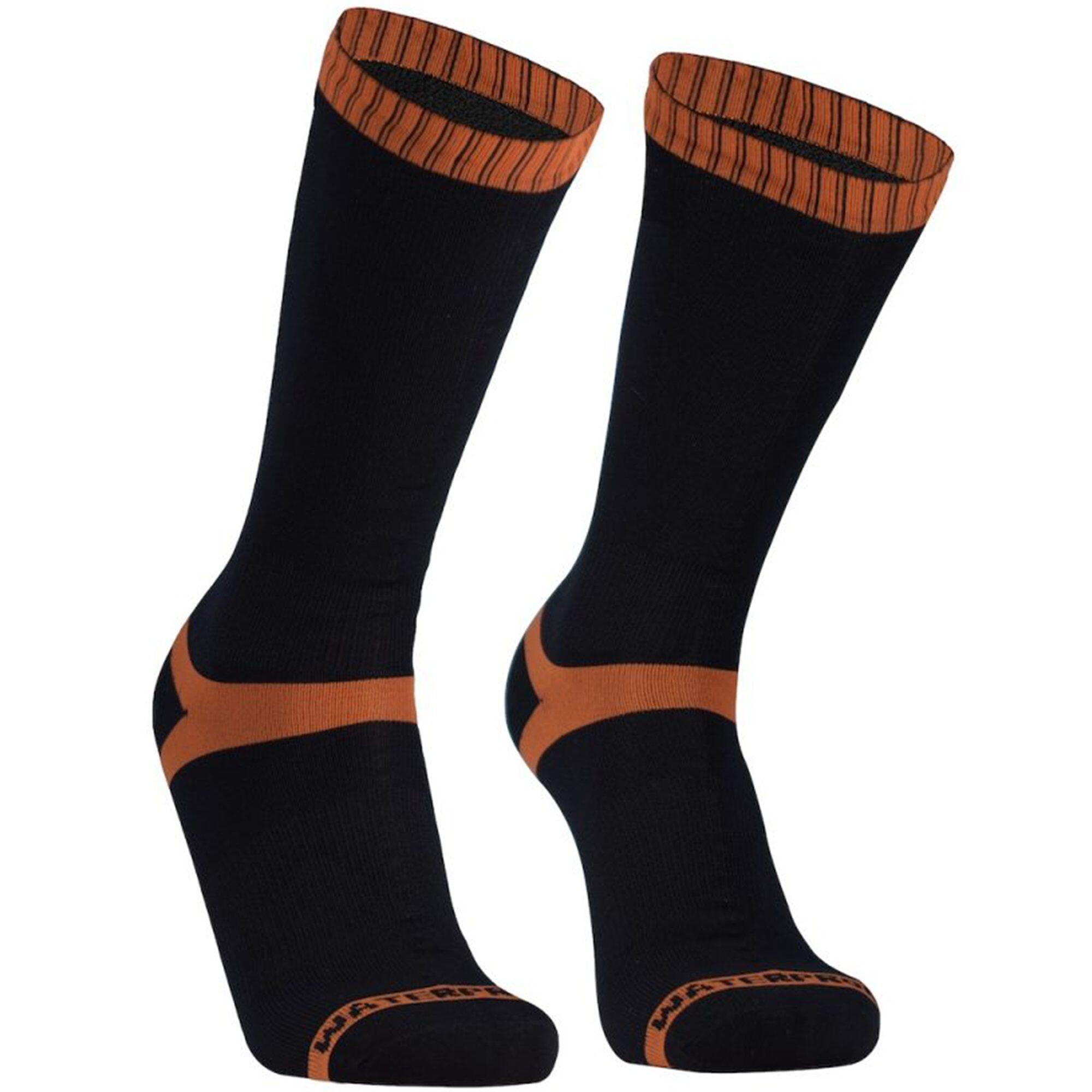 Dexshell Waterproof Hytherm Pro Socks Black Tangelo stripe 1/2