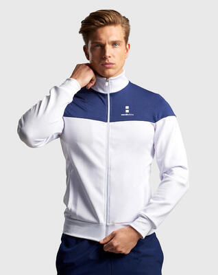 Performance Tennis/Padel Jacke Herren Weiss/Marineblauer