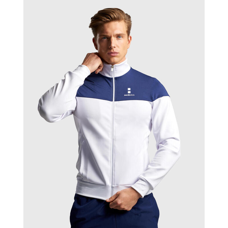 Performance Tennis/Padel Jacke Herren Weiss/Marineblauer