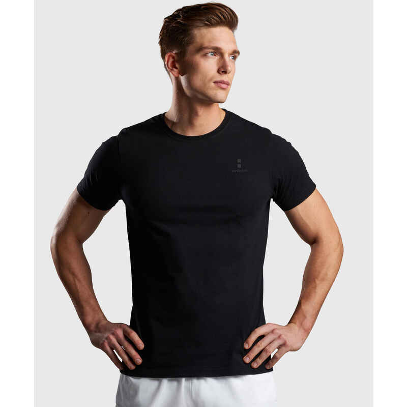 Bio Tennis/Padel T-Shirt Herren Schwarzes