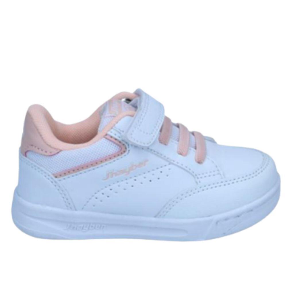 Calçado de caminhada com banda autoaderente criança j ́hayber colosa branco/rosa