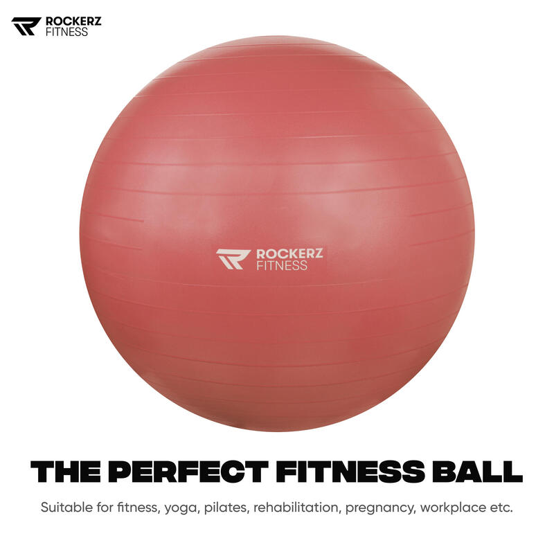 bola de yoga com bomba - bola de Pilates - bola de fitness - Rosegold  - 75cm