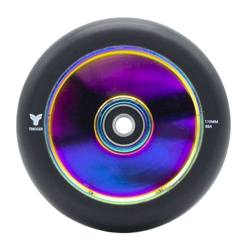 Freestyle Scooter Wheels Trigger Hollow 110mm 88A Neochrome Schwarz x2