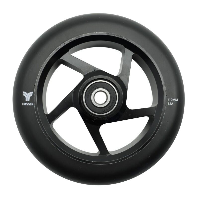 Freestyle Scooter Wheels Trigger 5 Spokes 110 mm 88A Schwarz Schwarz x2