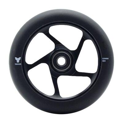 Freestyle scooter wielen trigger 5 spokes 30mm 120mm 88a chroom zwart x2