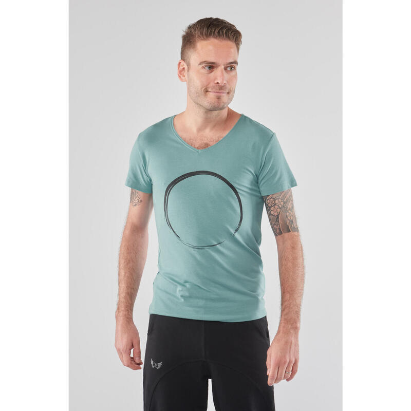 T-shirt Moksha Zen - Col en V à la hanche, doux et confortable -  Sea Green