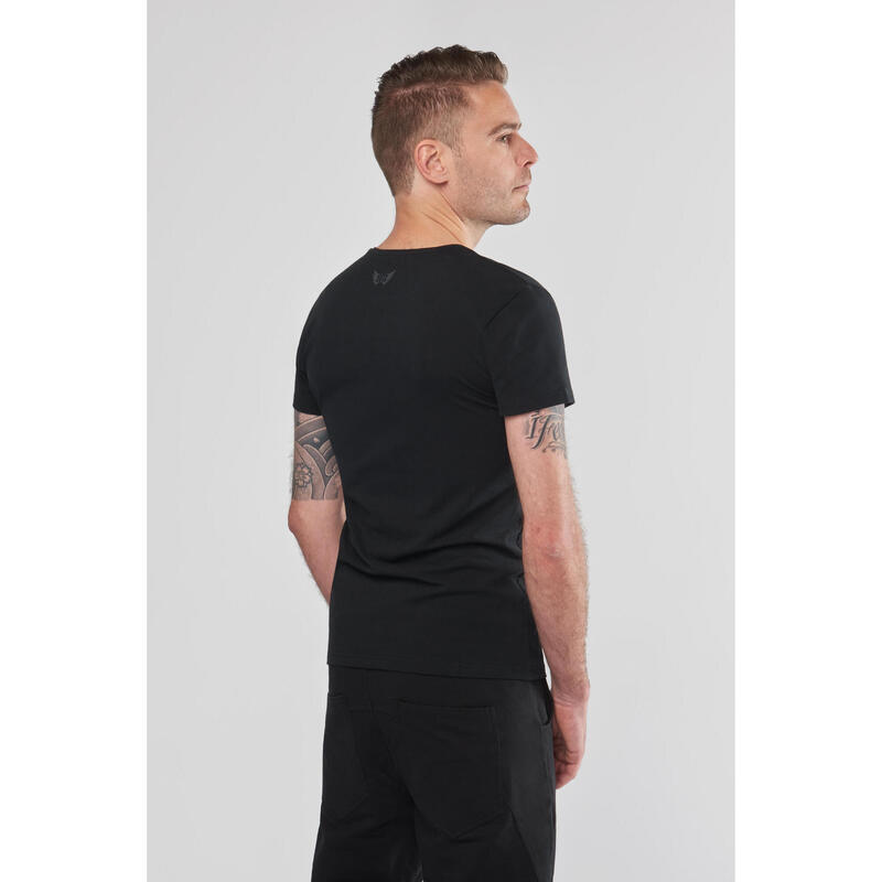 Yoga Tee Moksha Zen - comfortabele V-neck van bamboe en Biokatoen -  Urban Black