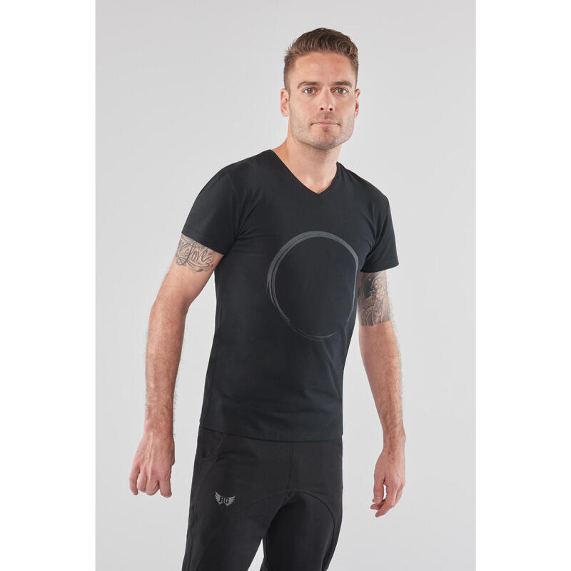 T-shirt Moksha Zen - Col en V à la hanche, doux et confortable - Urban Black