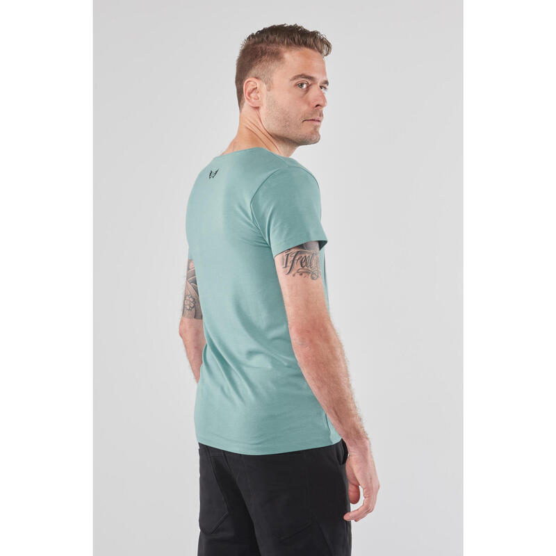 Yoga Tee Moksha Zen - comfortabele V-neck van bamboe en Biokatoen -  Sea Green