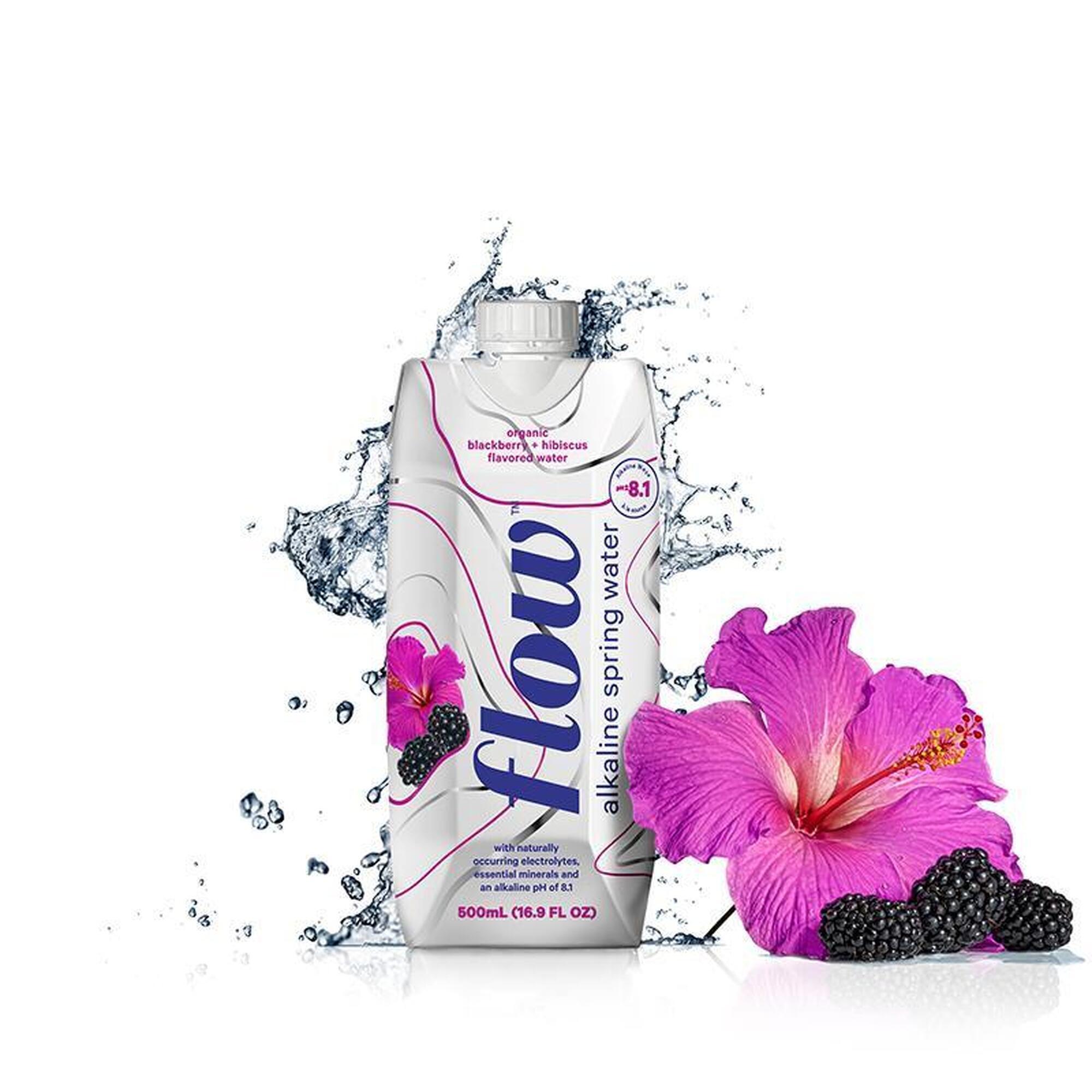 Flow Blackberry + Hisbiscus Alkaline Spring Water 12 pack of 500ml
