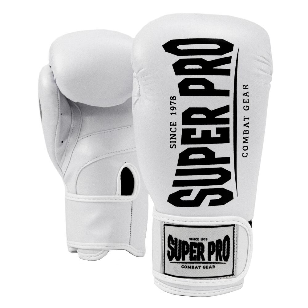 SUPER PRO COMBAT GEAR Boxhandschuhe Champ 10 oz. Weiß-Schwarz Boxen Unisex Weiss-Schwarz