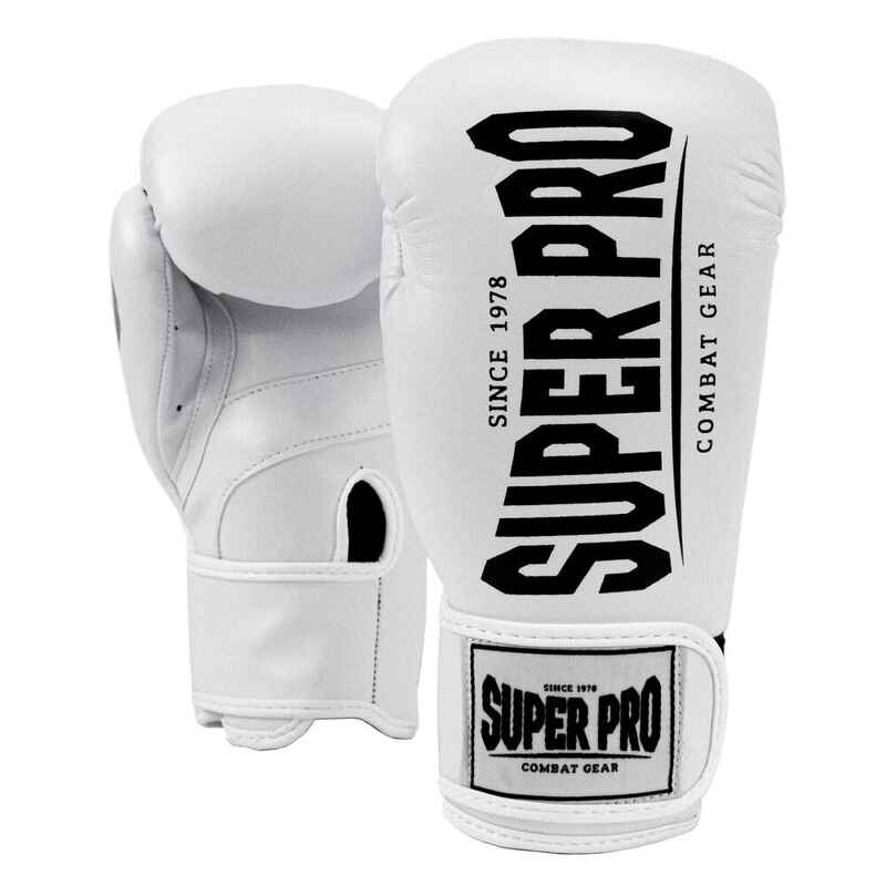 Super Pro Boxhandschuhe Champ, 10 oz., Weiß-Schwarz