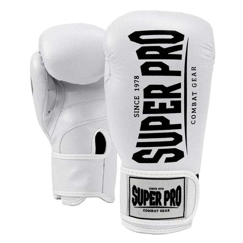 Super Pro Boxhandschuhe Champ, 12 oz., Weiss-Schwarz