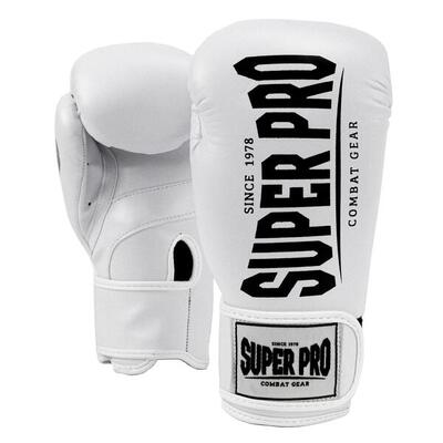 Super pro combat gear champ (kick)bokshandschoenen wit/zwart