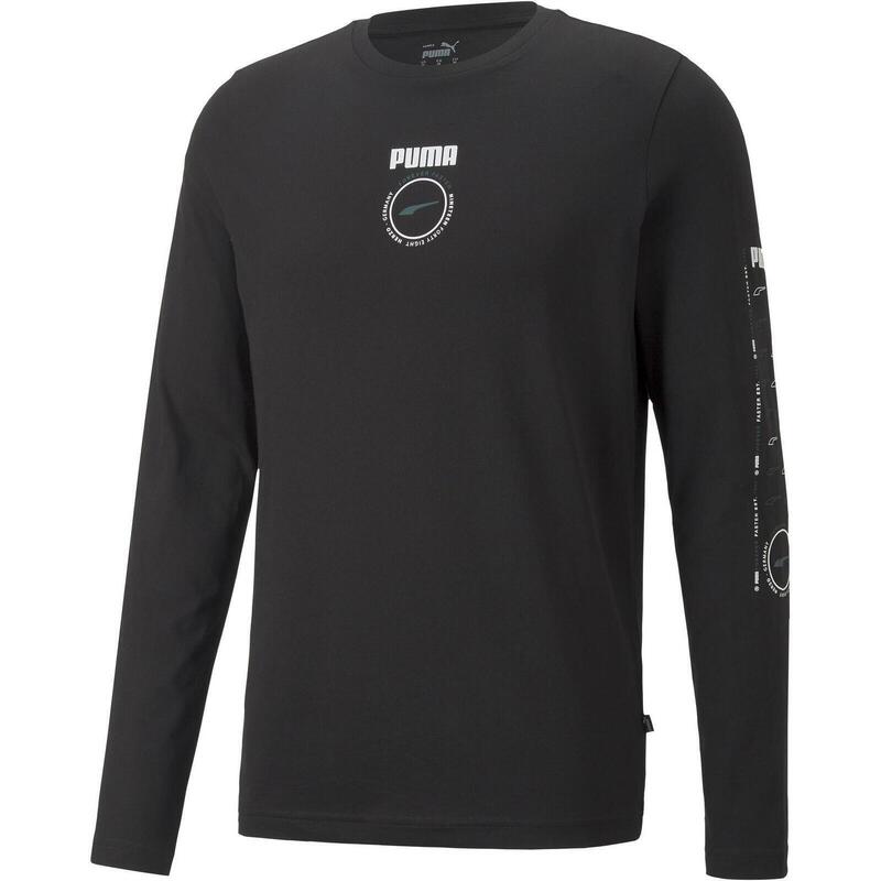 Sport felső Puma RadCal Longsleeve Graphic Tee, Fekete, Férfiak