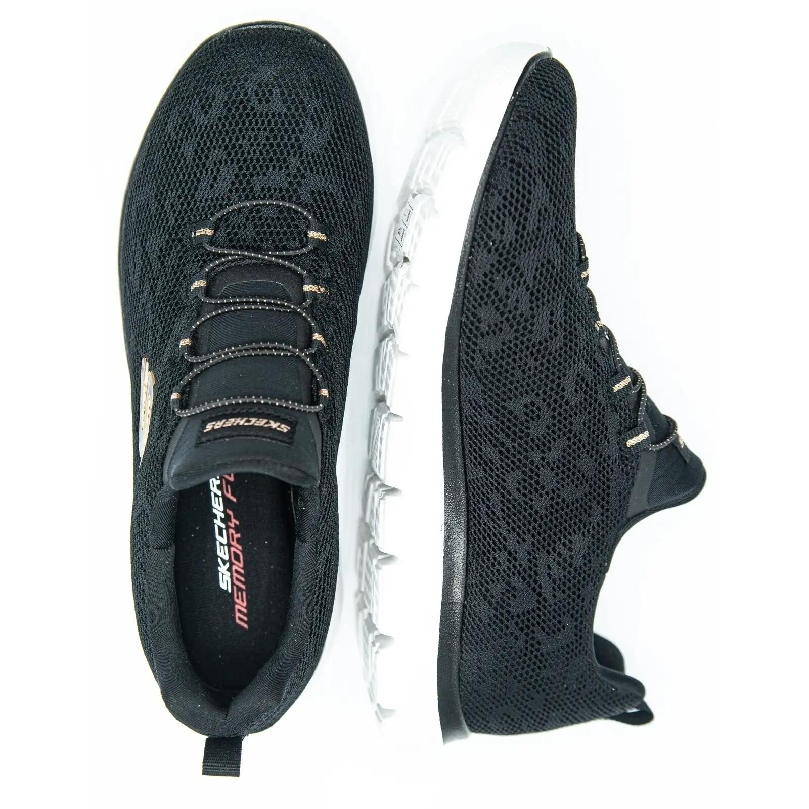 Calçado Skechers Summits-Leopard Spot, Preto, Mulheres 2/15