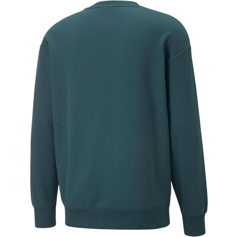 Blusa Puma Classics Relaxed Crewneck Sweatshirt, Verde, Hombre