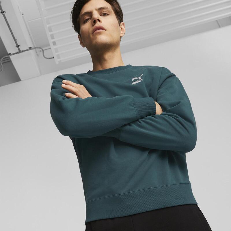 Blusa Puma Classics Relaxed Crewneck Sweatshirt, Verde, Hombres