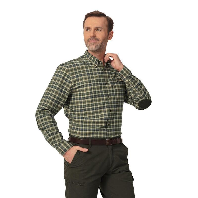 Koszula myśliwska męska Tagart Willow Green Regular ozdobne guziki i łaty