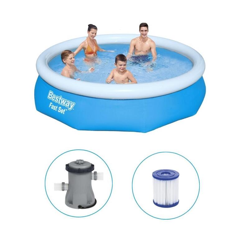 Bestway - Fast Set - Opblaasbaar zwembad inclusief filterpomp - 305x76 cm - Rond