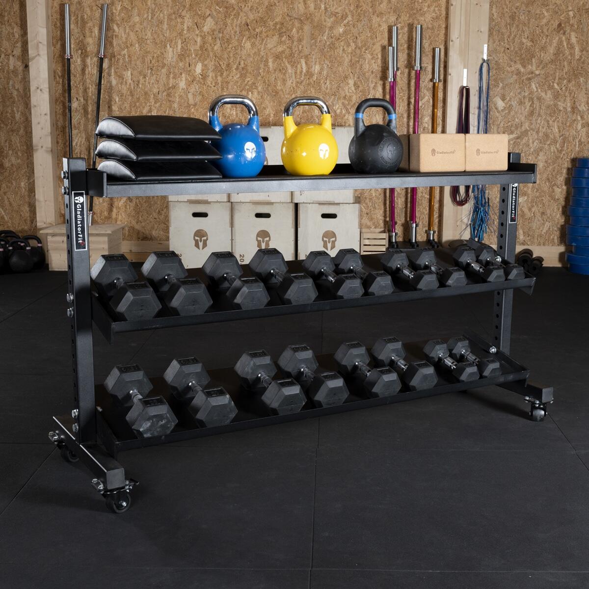 GladiatorFit universele multifunctionele opbergeenheid op wielen 4/5
