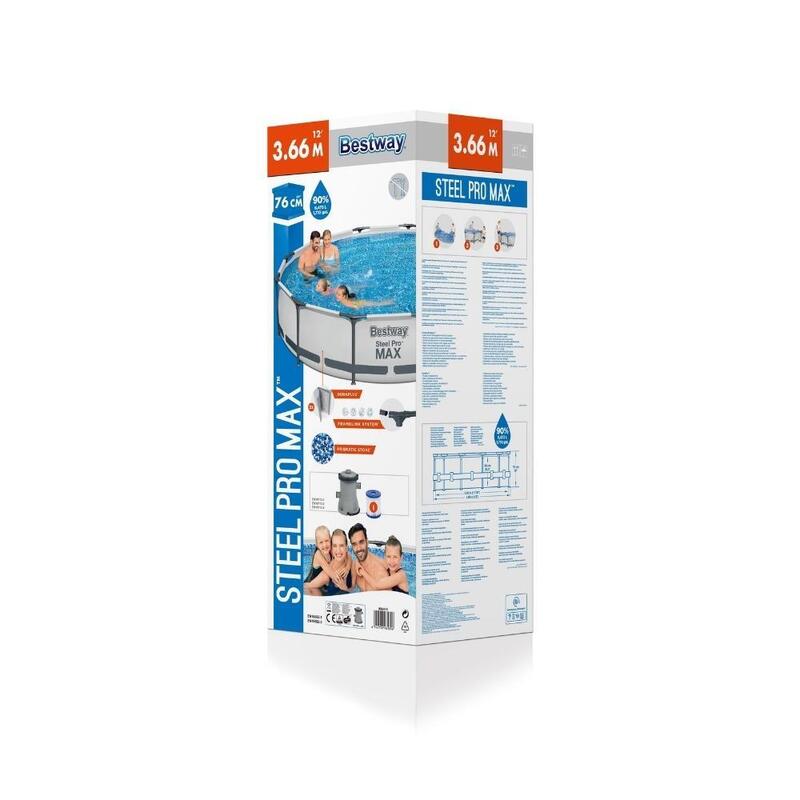 Bestway - Steel Pro MAX - Schwimmbecken mit Filterpumpe - 366x76 cm - Rund