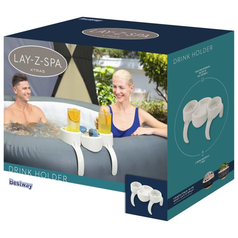 Bañera de hidromasaje natación Soporte de bebidas Lay-Z-Spa Blanco