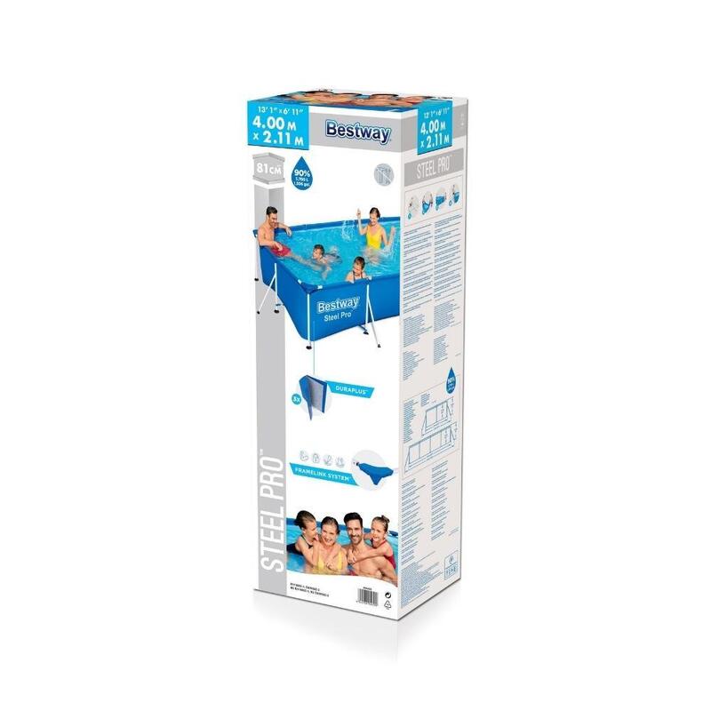 Bestway - Steel Pro - Piscina tubular - 400x211x81 cm - Retangular