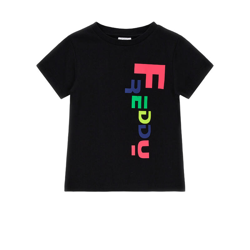 T-shirt con stampa verticale FREDDY in colori fluo