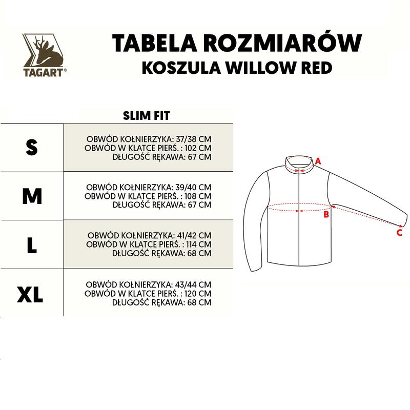 Koszula męska myśliwska Tagart Willow Slim Red z Tencelem