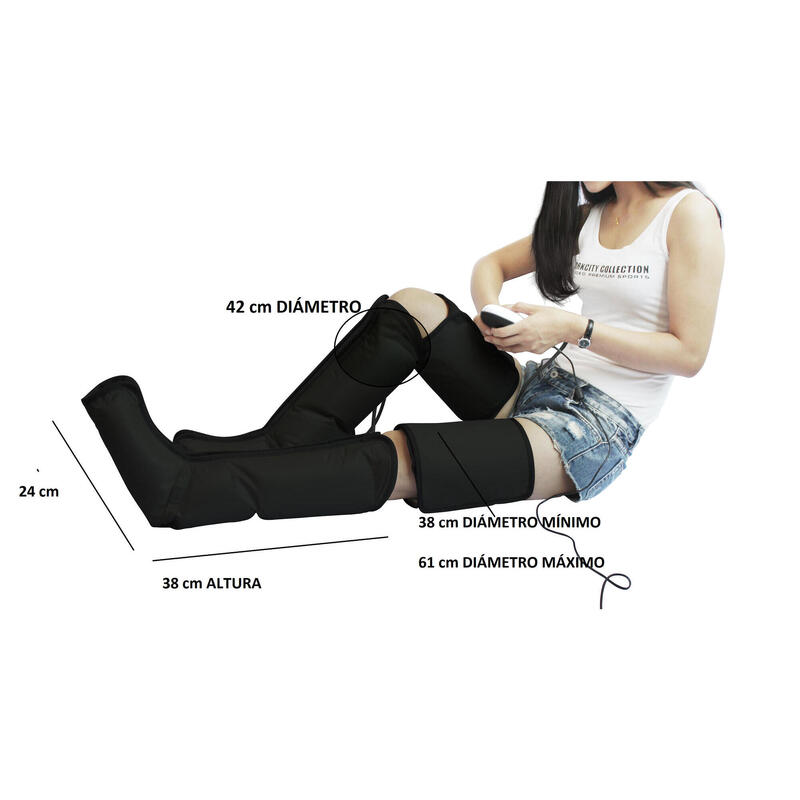 Botas Pressoterapia - Máquina Pressoterapia - 9 programas de intensidade