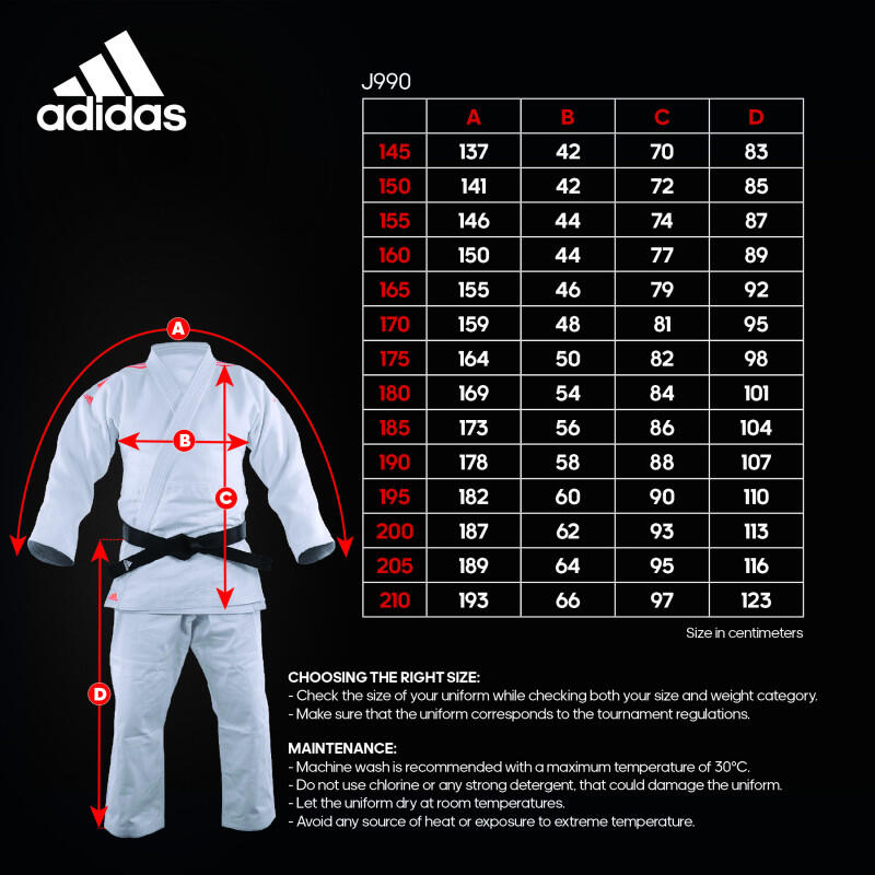 Kimono ADIDAS millenium met blauw-witte rode strepen 3/3