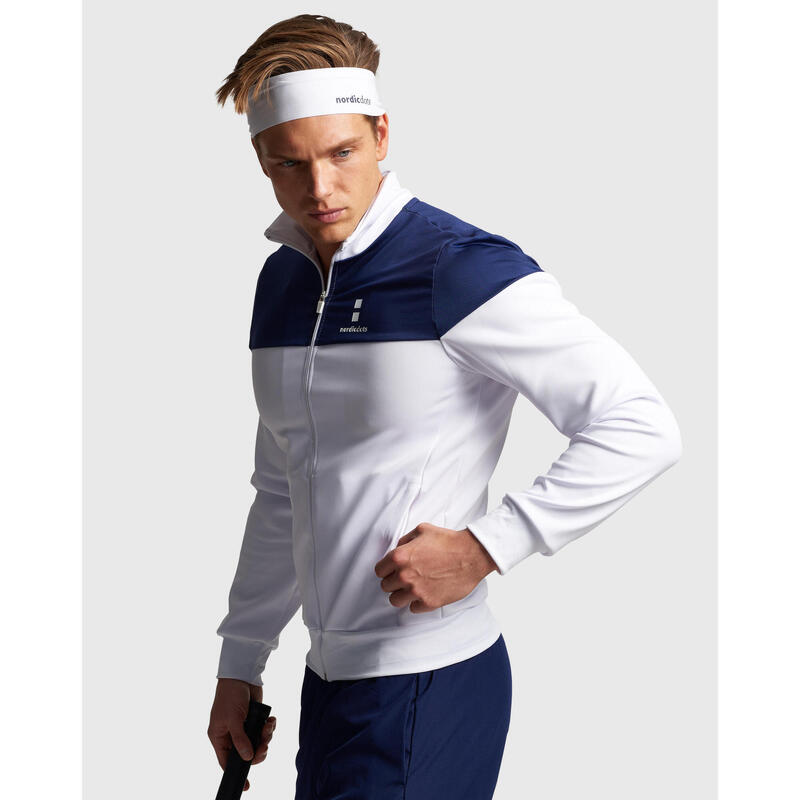 Veste de Tennis/Padel Performance Homme Blanc/Bleu Marine