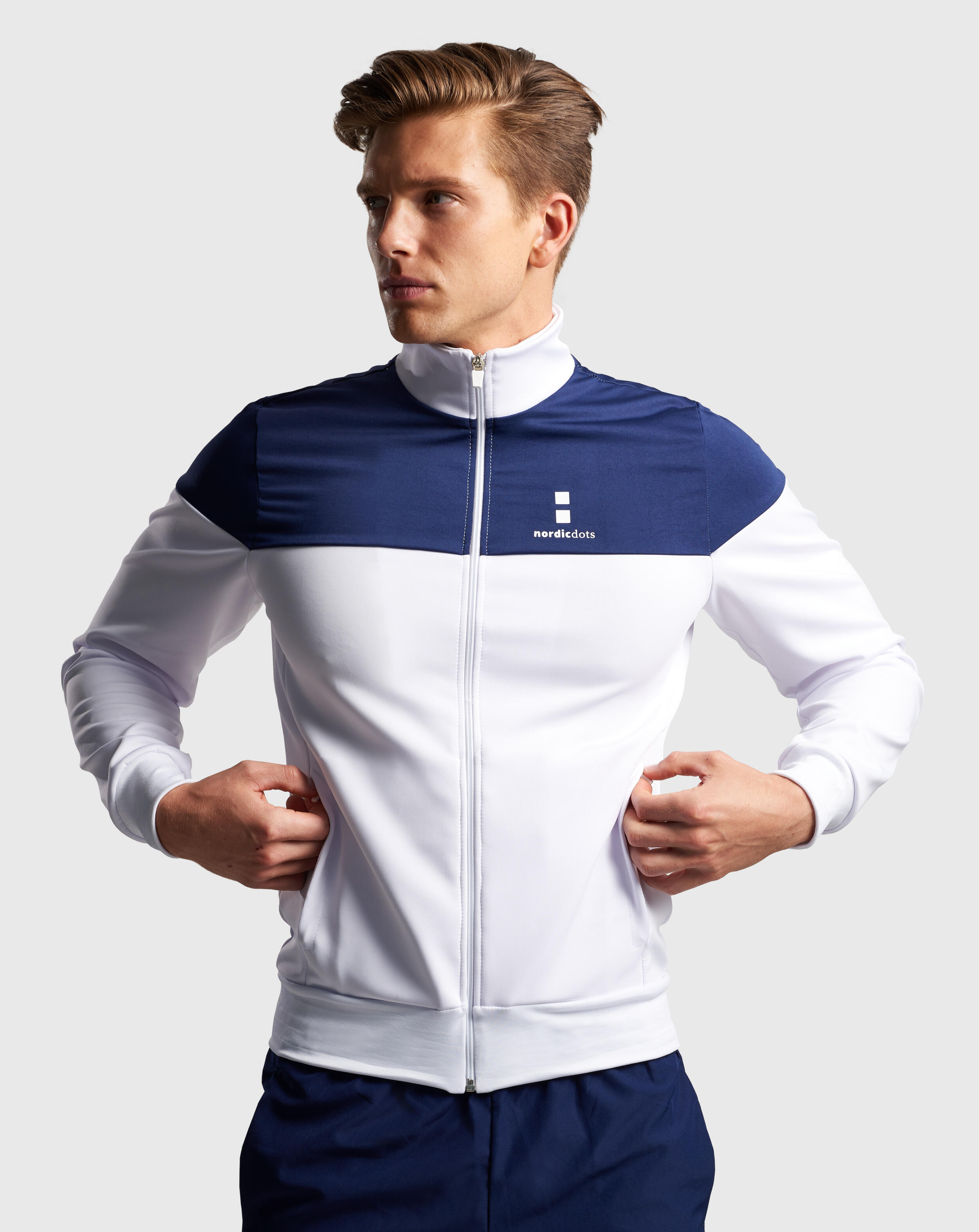Performance Tennis/Padel Vest Heren Wit/Marineblauw 4/4