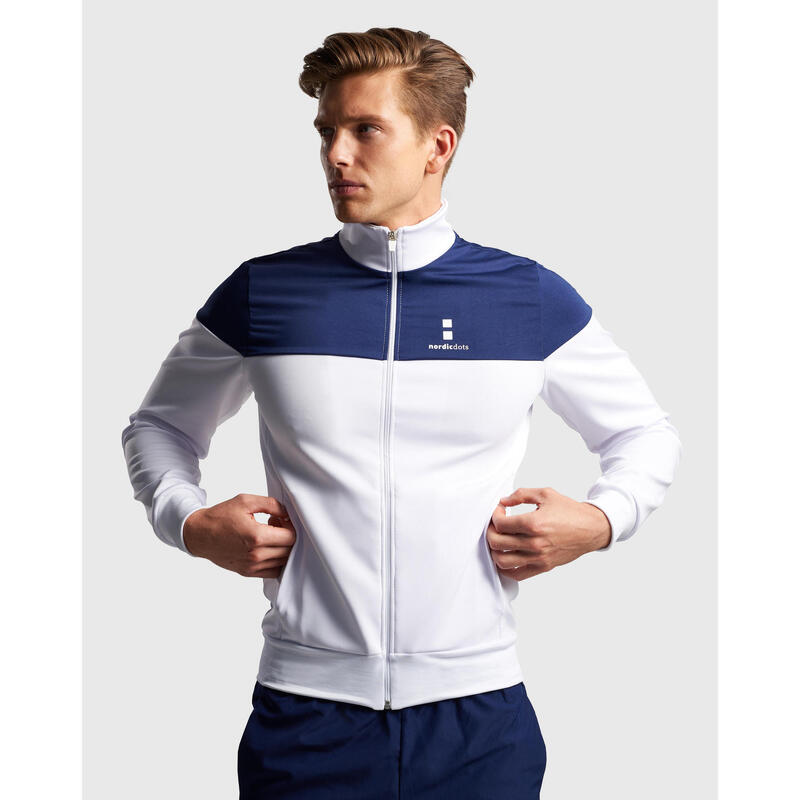 Performance Tennis/Padel Vest Heren Wit/Marineblauw