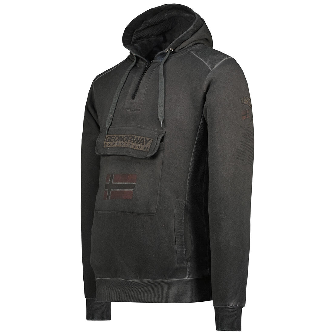 Sudadera de hombre Geographical Norway Gymclass Tie Dye Negro 3/4