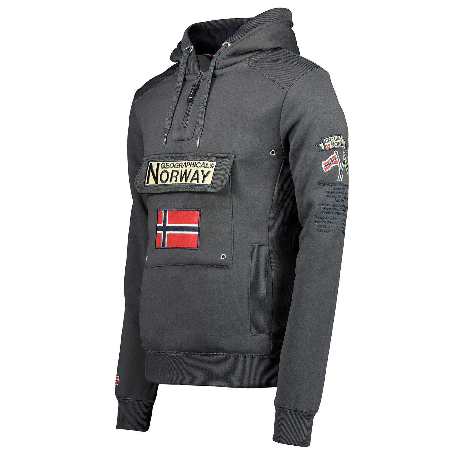 Sudadera de hombre Geographical Norway Gymclass Gris Oscuro 3/4