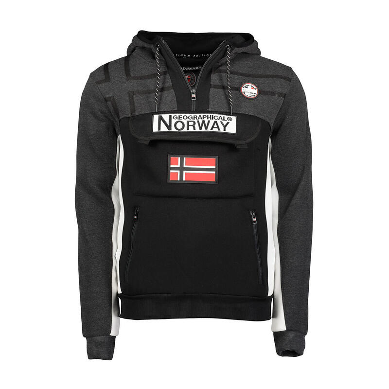 Sudadera para hombre Geographical Norway Fitakol Gris Oscuro y Negro